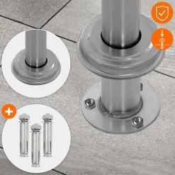 Boîte aux lettres anthracite-argent avec support métallisé 120cm+ kit de montage^Ml-Design Discount