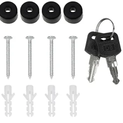 Boîte aux lettres anthracite / imitation bois avec support acier et kit montage-Ml-Design