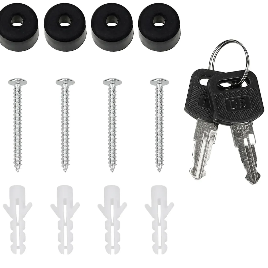 Boîte aux lettres anthracite / imitation bois avec support acier et kit montage-Ml-Design