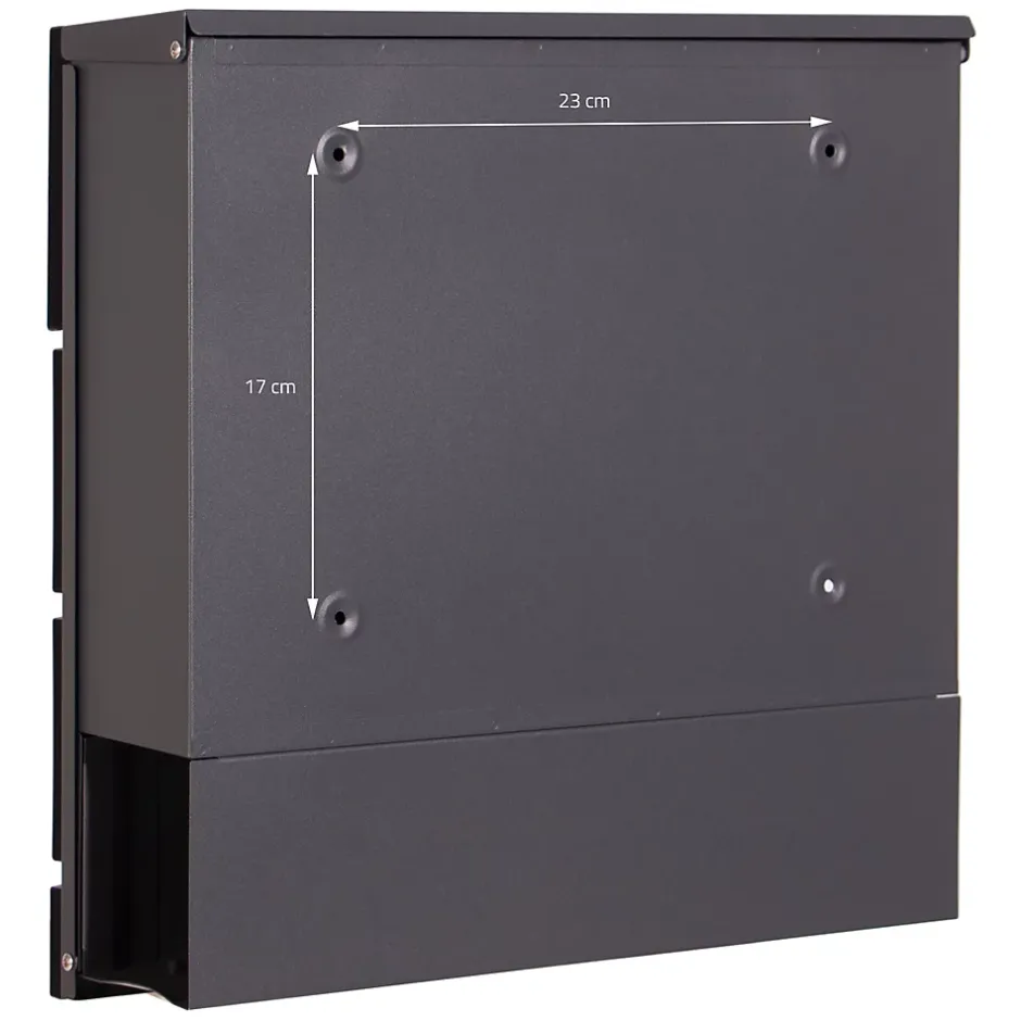 Boîte aux lettres anthracite / imitation bois avec support acier et kit montage-Ml-Design