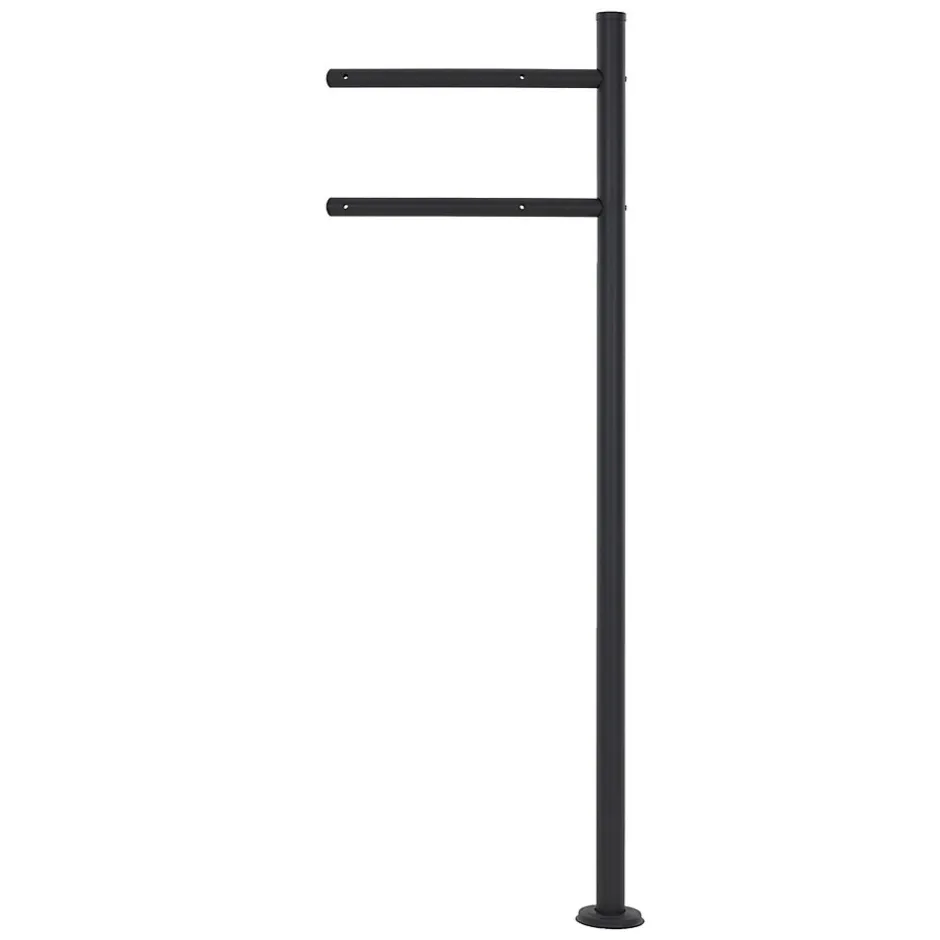 Boîte aux lettres anthracite / imitation bois avec support acier et kit montage-Ml-Design