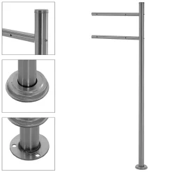 Boîte aux lettres anthracite/bois naturel avec support argenté acier inoxydable-Ml-Design Outlet