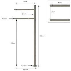 Boîte aux lettres anthracite/bois naturel avec support argenté acier inoxydable-Ml-Design Outlet