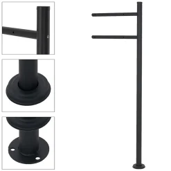 Boîte aux lettres anthracite / bois naturel avec support en acier et kit montage-Ml-Design Hot