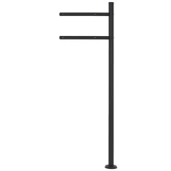 Boîte aux lettres anthracite / bois naturel avec support en acier et kit montage-Ml-Design Hot