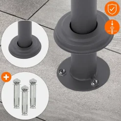 Boîte aux lettres avec compartiment à journaux avec support poteau anthracite^ECD Germany New