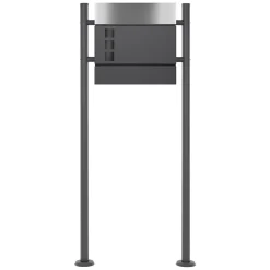 Boîte aux lettres avec support boîte postale anthracite/argent sur pieds +2 clés-ECD Germany Best