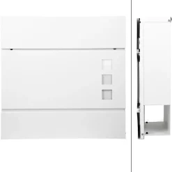Boîte aux lettres avec support mailbox blanc moderne avec 2 clés incluses-ECD Germany Clearance