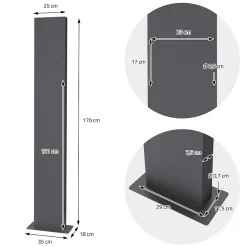Boîte aux lettres avec support mailbox anthracite moderne avec 2 clés incluses^Ml-Design New