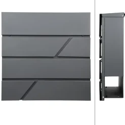 Boîte aux lettres avec support mailbox anthracite moderne avec 2 clés incluses^Ml-Design New