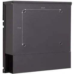 Boîte aux lettres en acier optique marbre noir murale moderne avec 2 clés inclus^Ml-Design Discount