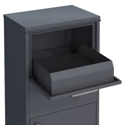 Boîte aux lettres gris avec espace colis en acier galvanisé et serrure papillon-Couleurs Du Monde Hot