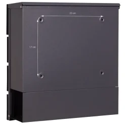 Boîte aux lettres moderne en acier anthracite/ optique bois avec support 170 cm-Ml-Design New