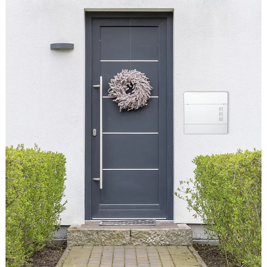 Boîte aux lettres moderne blanc avec compartiment à journaux en acier 2 clés-ECD Germany Clearance