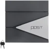 Boîte aux lettres murale anthracite/argenté avec rouleau à journaux 37x37x11 cm-Ml-Design Online