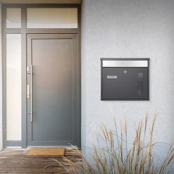Boîte aux lettres murale avec porte-journaux acier inoxydable anthracite moderne-Ml-Design Online