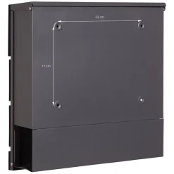 Boîte aux lettres murale anthracite design bois avec 2 clés inclus 11x37x26,5 cm^Ml-Design Clearance