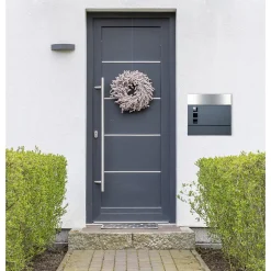 Boîte aux lettres murale compartiment à journaux 3 fenêtres anthracite / argent-ECD Germany New