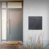 Boîte aux lettres murale en acier anthracite avec rouleau à journaux 37x37x11 cm^Ml-Design Discount