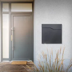 Boîte aux lettres murale en acier anthracite avec rouleau à journaux 37x37x11 cm^Ml-Design Discount