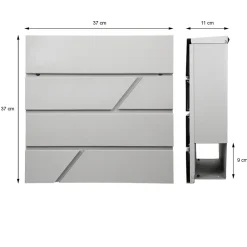 Boîte aux lettres murale gris clair avec 2 clés compartiment à journaux postale-Ml-Design Outlet