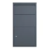 Boîte aux Lettres Murale Gris en acier Galvanisé, Double Ouverture et Serrure Cylindre-Couleurs Du Monde Sale