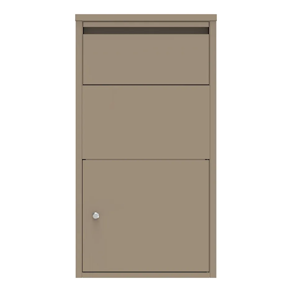 Boîte aux lettres murale taupe en acier galvanisé avec cylindre de sécurité et 2 clés-Couleurs Du Monde Best