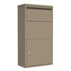 Boîte aux lettres murale taupe en acier galvanisé avec cylindre de sécurité et 2 clés-Couleurs Du Monde Best