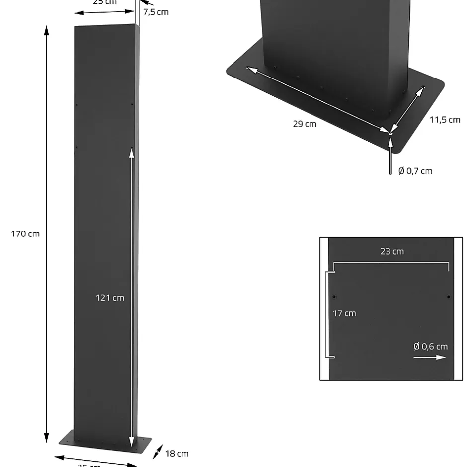 Boîte aux lettres sur pied boîte postale anthracite/aspect bois avec support^Ml-Design Sale