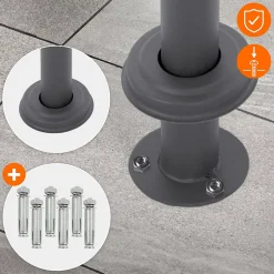 Boîte aux lettres sur pieds boîte postale anthracite imitation bois avec support^Ml-Design Online