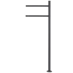 Boîte aux lettres sur une pied boîte postale en acier anthracite/argent moderne^Ml-Design Online