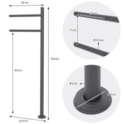 Boîte aux lettres sur une pied anthracite boîte postale en acier moderne 37x11cm^Ml-Design Best