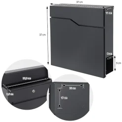 Boîte aux lettres sur une pied anthracite boîte postale en acier moderne 37x11cm^Ml-Design Best