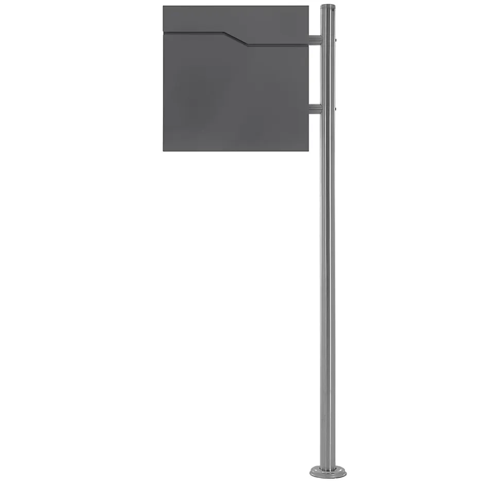 Boîte aux lettres sur une pied argent boîte postale anthracite moderne 37x11 cm^Ml-Design Outlet