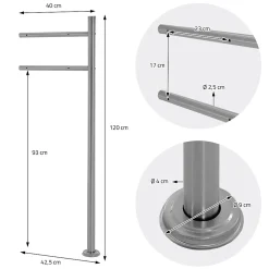 Boîte aux lettres sur une pied argent boîte postale anthracite moderne 37x11 cm^Ml-Design Outlet