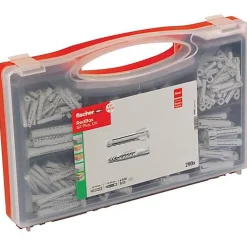 Boîte d'assortiment Fischer SX/UX nylon rouge, set complet de chevilles pour atelier et chantier-O91 Best