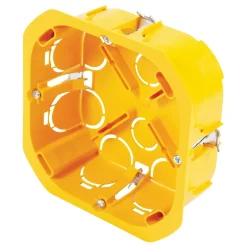 Boîte de dérivation à encastrer pour cloison sèche avec entrées et système de fermeture à vis 100 x 100 x 40 mm-Diall