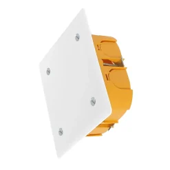 Boîte de dérivation à encastrer pour cloison sèche avec entrées et système de fermeture à vis 100 x 100 x 40 mm-Diall