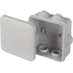 Boîte de dérivation carrée extérieure avec 7 passe-câbles et système de verrouillage 80 x 80 x 45 mm Mureva Box gris^Schneider Electric Outlet