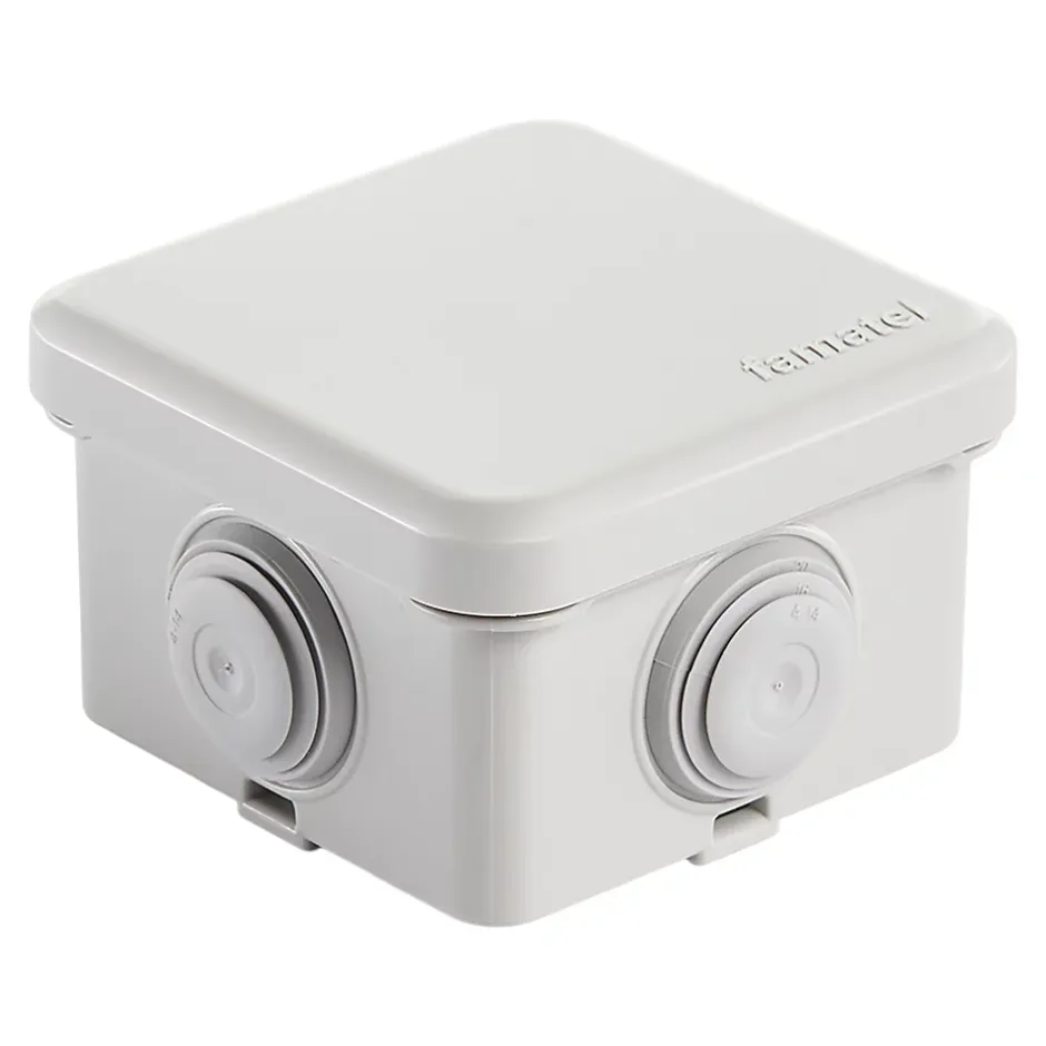 Boîte de dérivation extérieure avec 4 passe-câbles et système de verrouillage intégré 65 x 65 x 40 mm^Diall Best