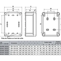 Boîte de dérivation rectangulaire - Plexo - - 220 x 170 mm -14 entrées^Legrand Discount