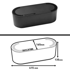 Boîte de rangement de câbles noir L. 415 x l. 165 mm, bloc 6 prises-D-Line Online