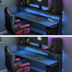 Boîte de rangement de câbles noir L. 415 x l. 165 mm, bloc 6 prises-D-Line Online