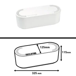 Boîte de rangement de câbles blanc L. 325 x l. 125 mm, bloc 4 prises-D-Line Outlet