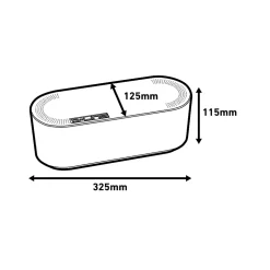 Boîte de rangement de câbles noir L. 325 x l. 125 mm, bloc 4 prises^D-Line Best