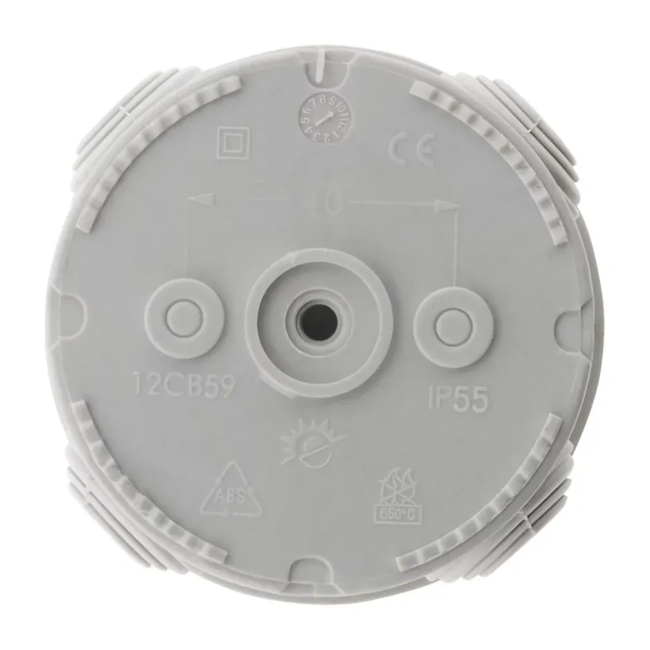 Boîte étanche diamètre 80x45mm IP55 - Gris -^Zenitech New