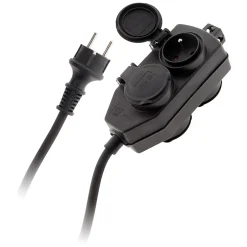 Boîtier de dérivation 4 prises IP44 5m - Noir --Zenitech Sale