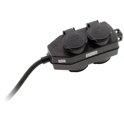 Boîtier de dérivation 4 prises IP44 5m - Noir --Zenitech Sale