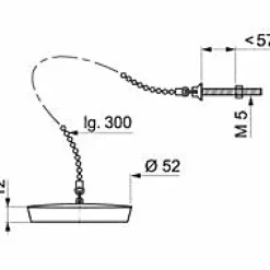 Bouchon de vidage Ø57 mm + chaînette 300 mm^Wirquin Online