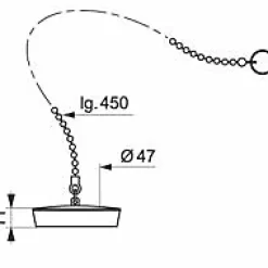 Bouchon de vidage Ø47 mm + chaînette 450 mm^Wirquin Clearance